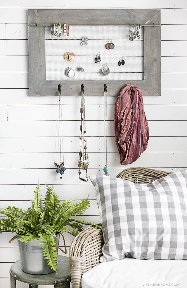 DIY Jewelry Organizer with Farmhouse Charm - Live Laugh Rowe