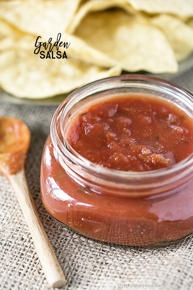 A summertime favorite! This Garden Salsa Recipe is one that you can whip up with a few ingredients from your garden or the farmers market. livelaughrowe.com