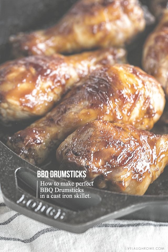 Perfect Cast Iron Skillet BBQ Drumsticks or Thighs. When you have to bring the party inside, whip up some BBQ in your cast iron skillet. livelaughrowe.com