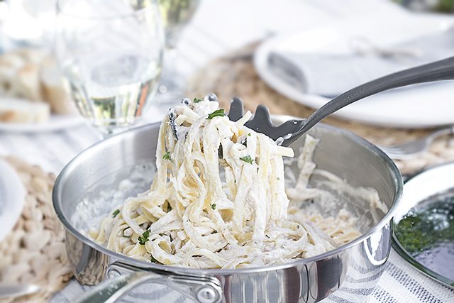 A delicious twist to your everyday fettuccine Alfredo! This Salmon Fettuccine is extraordinarily flavorful and can be made within 20 minutes. Recipe at livelaughrowe.com