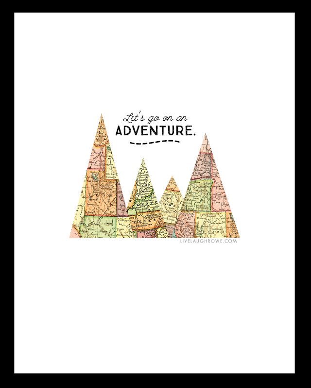 Adventure awaits -- take a road trip, explore new states! These adventure printables are a great reminder and make fantastic wall prints for the traveler. livelaughrowe.com