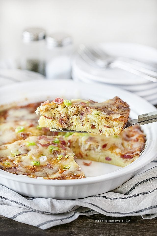 If you love quiche and bacon, you're in for a real treat with this Crustless Bacon Quiche from livelaughrowe.com.