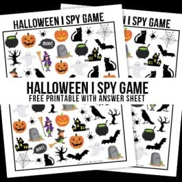 A Halloween I Spy Printable is the perfect way to entertain the kids before trick or treating! Hosting a Halloween Party? Free answer sheet and answer key too! Print yours at livelaughrowe.com