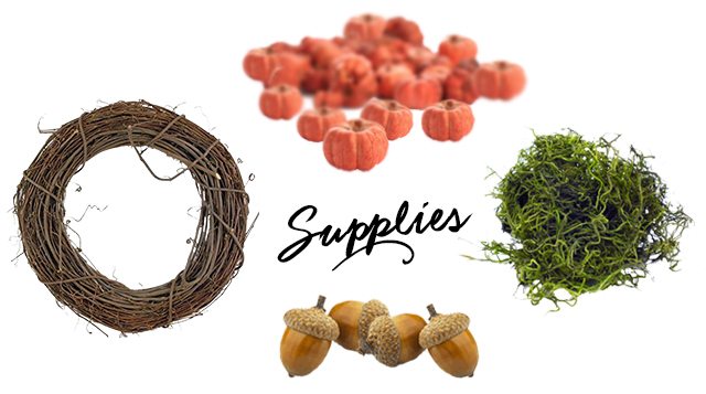 Supplies for a beautiful simple autumn wreath. Find out more at livelaughrowe.com