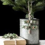 Kelly of Live Laugh Rowe created this simple, rustic Holiday Ornament using a stick, faux pine stem and buttons. This wooden tree would also make a great gift accessory! Find the full tutorial at livelaughrowe.com