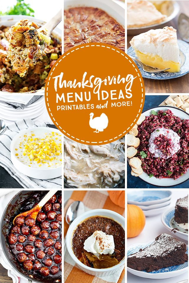 Thanksgiving Menu Ideas PLUS decor and free printables too! Find all of this festive inspiration at livelaughrowe.com