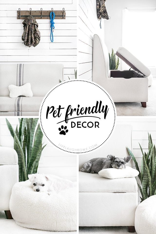 A space created especially with her dogs in mind? Love it! Kelly of Live Laugh Rowe made this space pet friendly and fabulous. livelaughrowe.com
