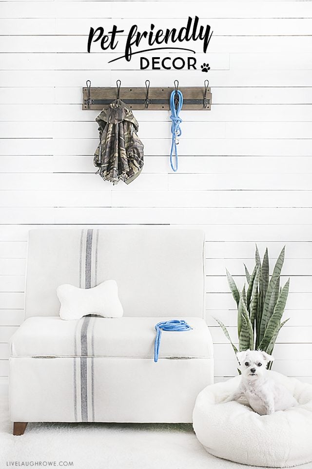 A space created especially with her dogs in mind? Love it! Kelly of Live Laugh Rowe made this space pet friendly and fabulous. livelaughrowe.com