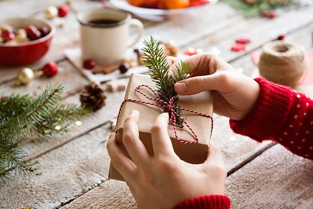 Playing holiday songs makes the tedious part of wrapping much more enjoyable!