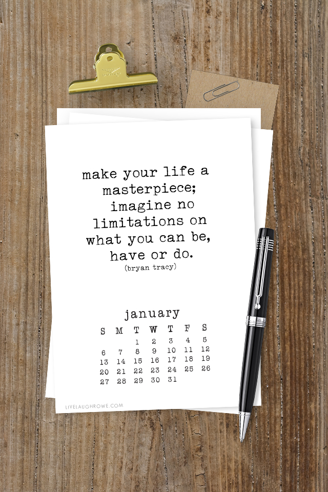 2019 Free Printable Calendar is truly inspiring due to all the beautiful quotes used for each month. Be sure to print yours at livelaughrowe.com