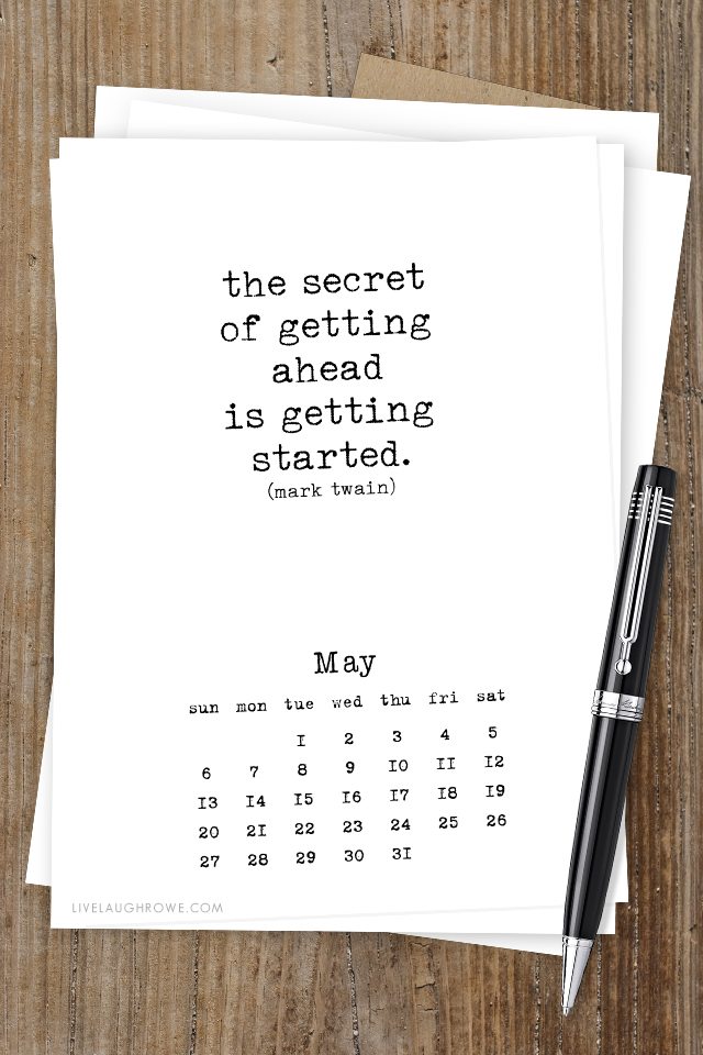 Free Printable Calendar with Inspirational Quotes that are sure to inspire!