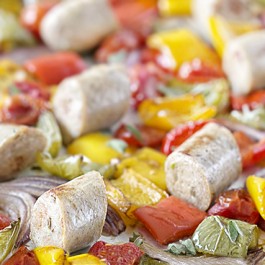 This roasted dish of Chicken Sausage and Peppers is packed with fresh flavors and vibrant colors. Fill your plate up with this healthy sheet pan dinner that's easy and nutritious. Recipe at livelaughrowe.com