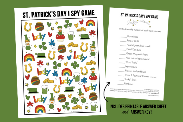 Free St. Patrick's Day I Spy Game - My Pinterventures