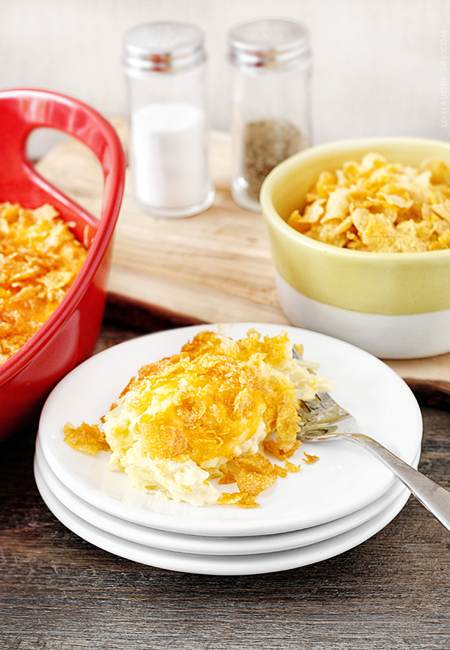 Amazing Hash Brown Casserole! Pair with scrambled eggs and breakfast or brunch is served. Recipe at livelaughrowe.com