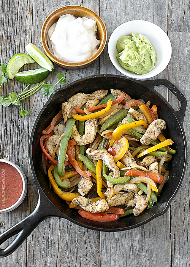 Ever wonder How to Make Chicken Fajitas in a Cast Iron Skillet? Yep, one skillet does it all in less than 30 minutes with this easy fajita recipe. Learn more at livelaughrowe.com