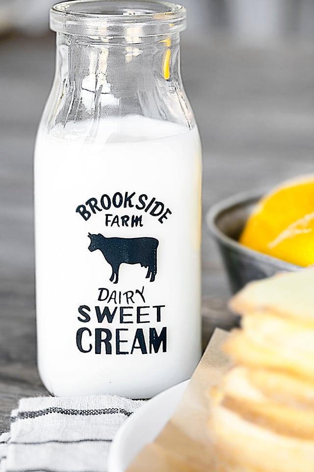 Sweet Farmhouse Milk Bottle -- great to use for those afternoon snacks, especially the ones that include cookies. livelaughrowe.com