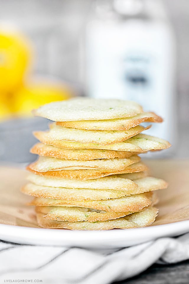 These Lemon Lime Cookie Crisps are ultra-thin, flavorful and super crunchy. A Weight Watchers Cookie Recipe that will help you satisfy your sweet tooth with less guilt! Recipe at livelaughrowe.com