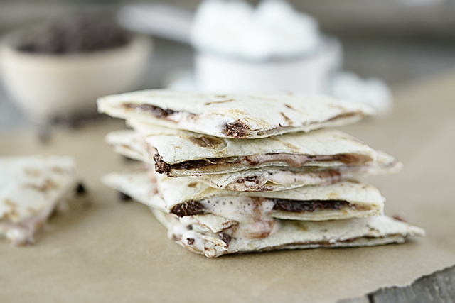 A fun spin on a traditional treat -- swap out the graham crackers for tortillas and make S'more Quesadillas. Recipe at livelaughrowe.com