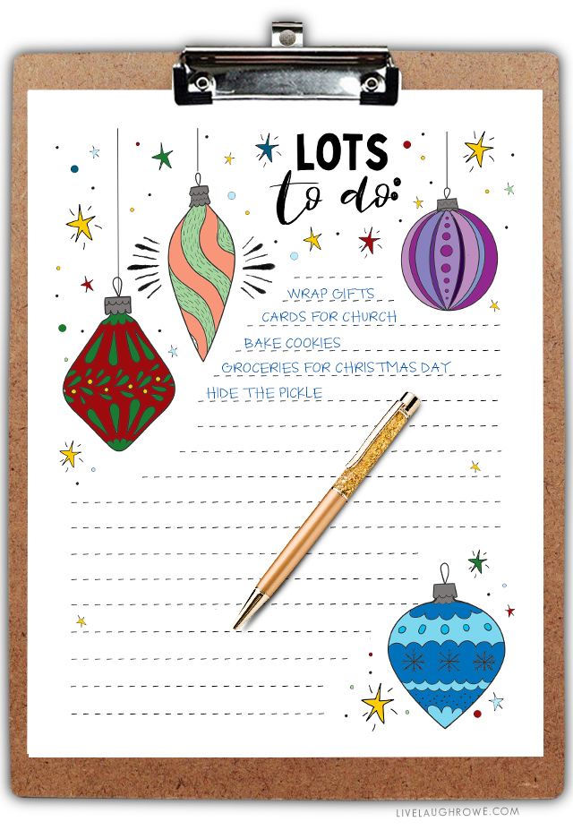 Have a lot to get done before Christmas? Use this Christmas To Do List with a coloring sheet to stay organized and add a little stress free coloring to the mix. Print yours at livelaughrowe.com