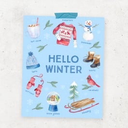 Winter favorites all wrapped into a festive Hello Winter Printable. Grab yours at livelaughrowe.com