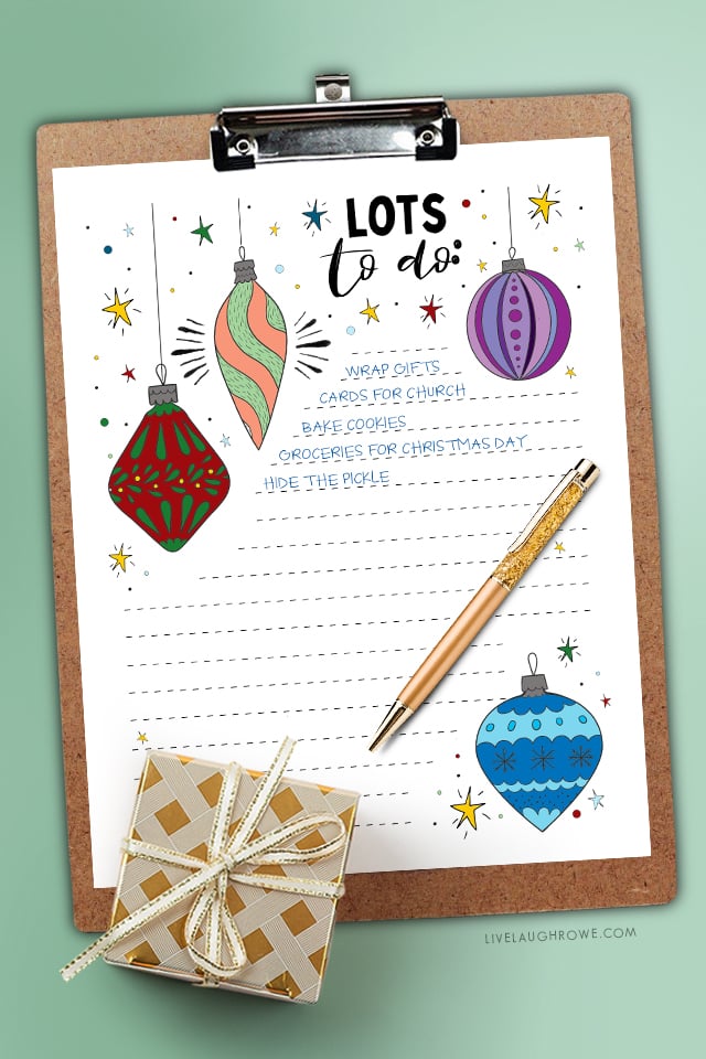 Have a lot to get done before Christmas? Use this Christmas To Do List with a coloring sheet to stay organized and add a little stress free coloring to the mix. Print yours at livelaughrowe.com