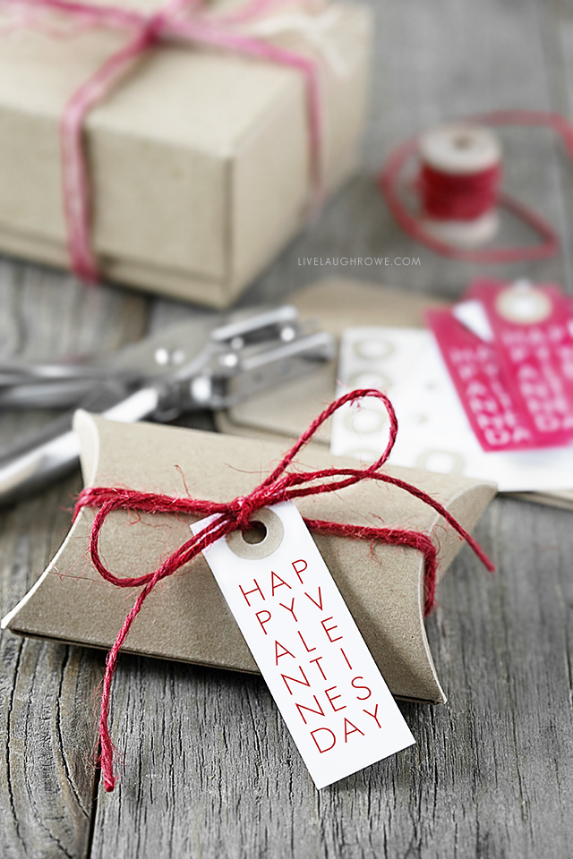 Sweet and simple typography printable valentine tags. Two color options and they're FREE! Print yours at livelaughrowe.com