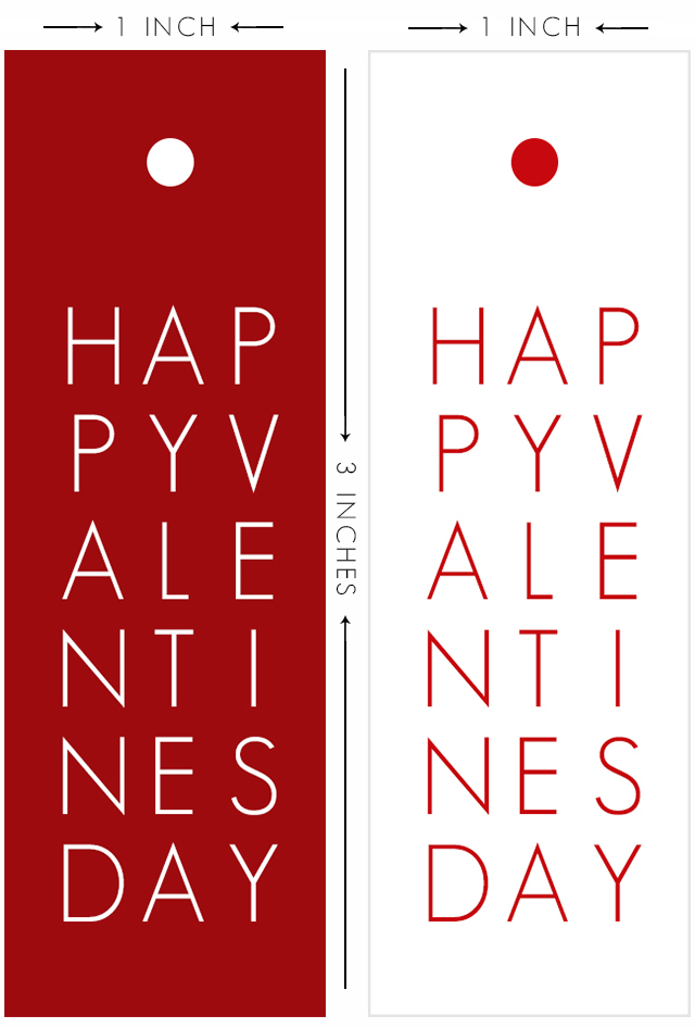 Sweet and simple typography printable valentine tags. Two color options and they're FREE! Print yours at livelaughrowe.com