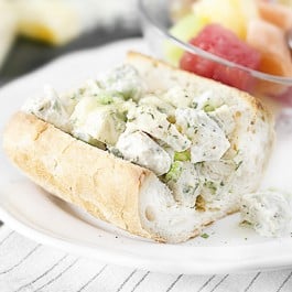 Easy, creamy and cheesy? Yes, please. This WW friendly Chicken Salad Melt Sandwich is on the lighter side without compromising any flavor. Recipe at livelaughrowe.com