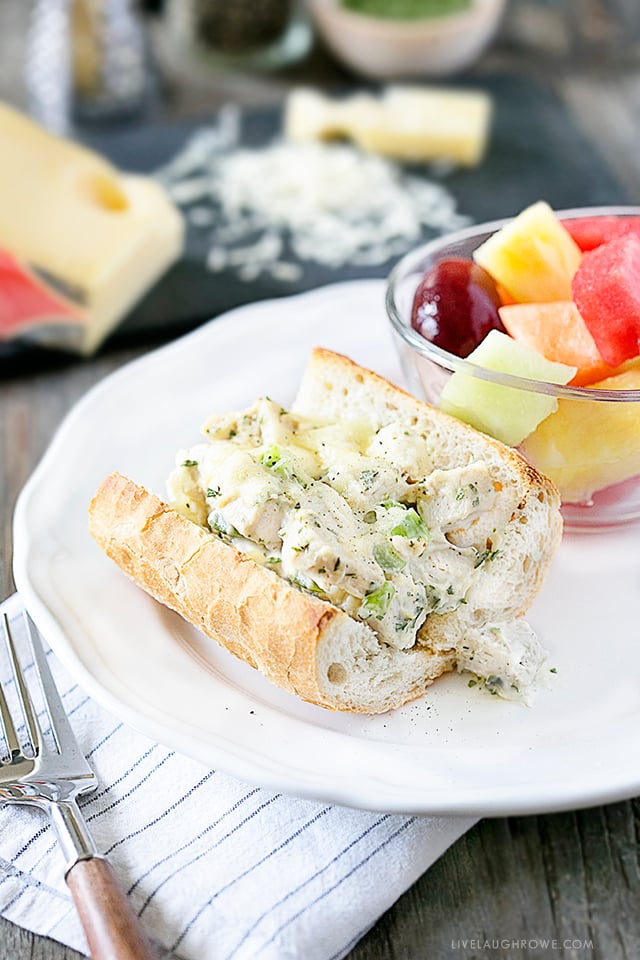 Easy, creamy and cheesy? Yes, please. This WW friendly Chicken Salad Melt Sandwich is on the lighter side without compromising any flavor. Recipe at livelaughrowe.com