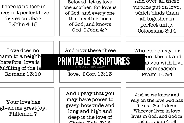 Celebrate Valentine's Day with two FREE printables! 20+ printable scripture cards plus darling valentine matchbox covers. Pair the two and you have a sweet gift idea for mom, dad, friends, classmates and more! Print yours at livelaughrowe.com