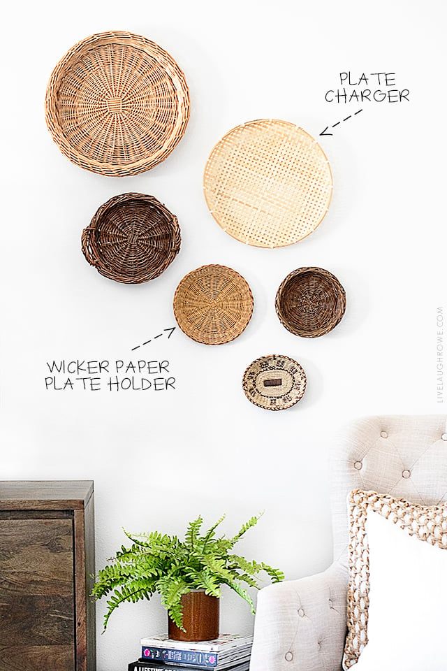 Simple Decor Updates with Thrift Store Finds. For example, this beautiful bohemian basket vignette hung on the wall. Find more inspiration at livelaughrowe.com
