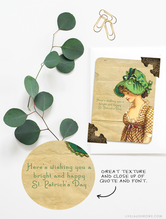 Vintage inspired St. Patrick's Day Cards that are great for journaling, place settings and/or gift tags! What are you waiting for? Head to livelaughrowe.com and print yourself a set!