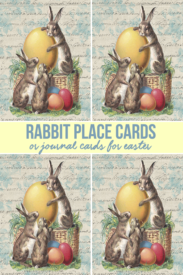Sweet vintage inspired (and FREE) printable Easter place cards. These are perfectly festive and are great for journaling cards too. Print yours at livelaughrowe.com