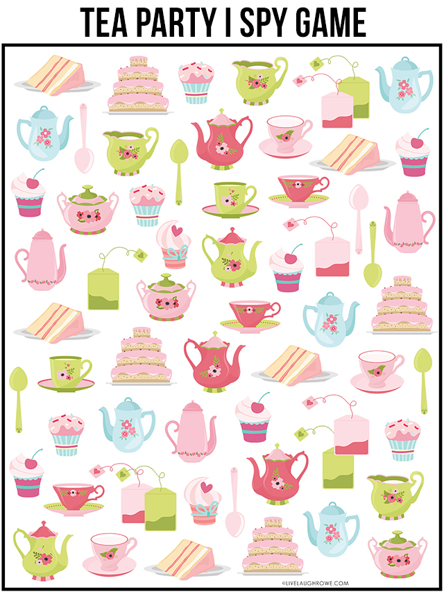 Tea Party Game | Printable I Spy - Live Laugh Rowe