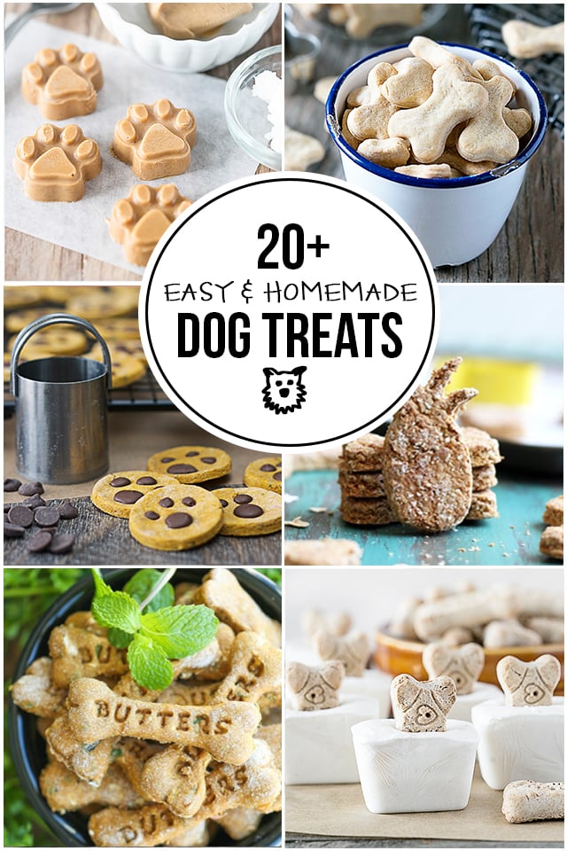 20+ Easy Homemade Dog Treats for you to make and spoil your little pooches! More at livelaughrowe.com