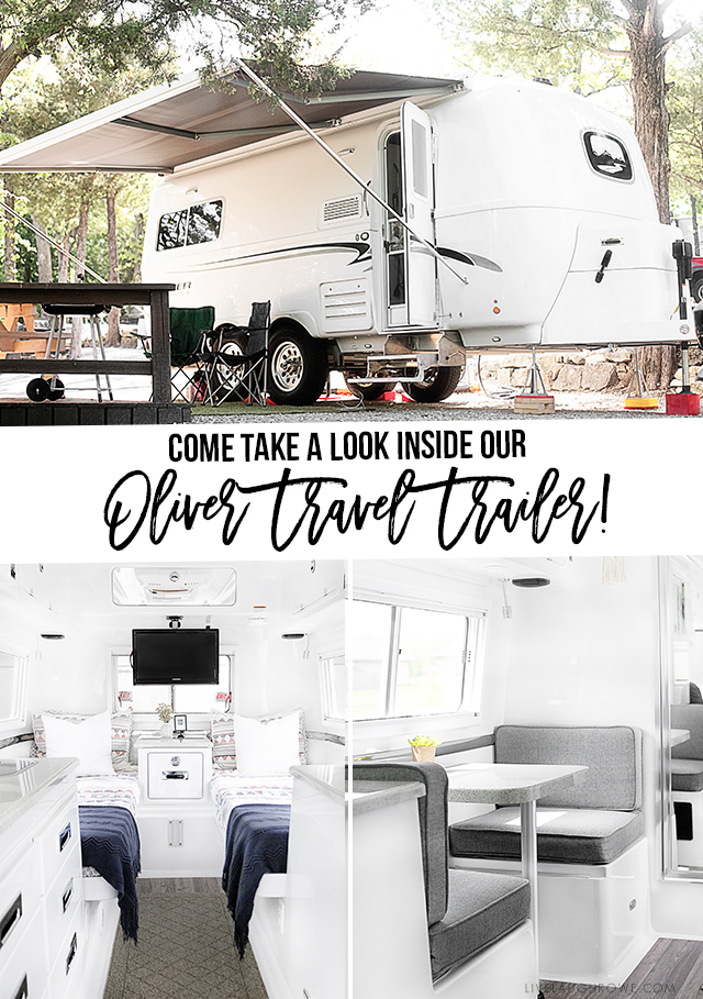 Take a look inside our Oliver Travel Trailer, a high quality fiberglass trailer that we recently purchased! It's built for use in all four seasons as well. More at livelaughrowe.com