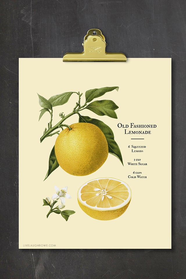 If this Old Fashioned Lemonade Printable doesn't say Summer, I don't know what does! I love the vintage simplicity too. Print yours at livelaughrowe.com