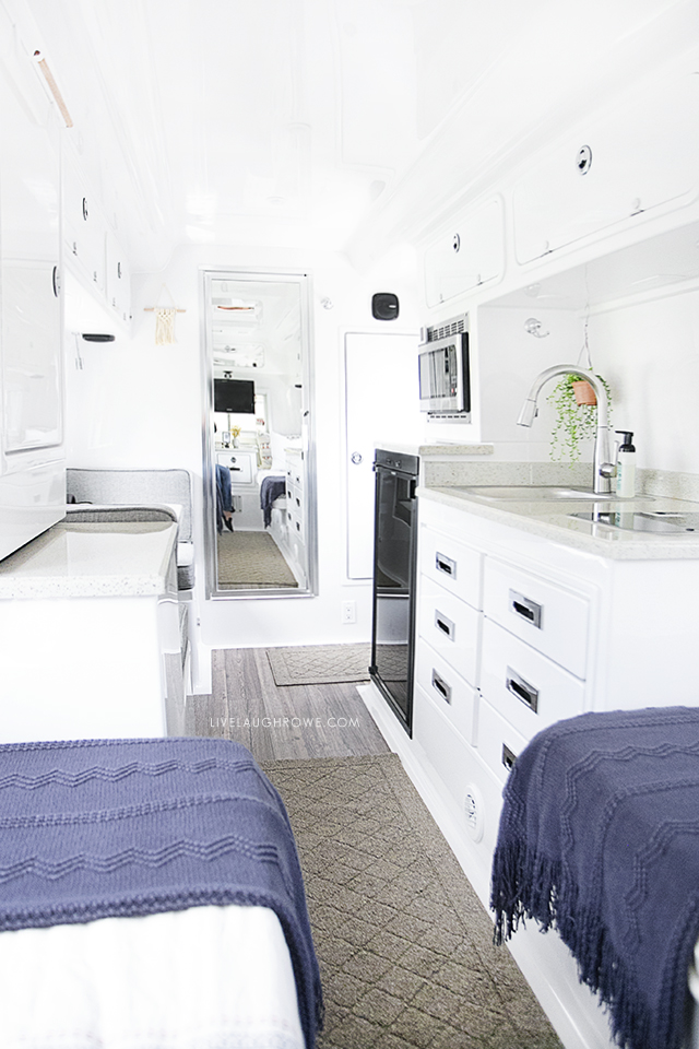 Take a look inside our Oliver Travel Trailer, a high quality fiberglass trailer that we recently purchased! It's built for use in all four seasons as well. More at livelaughrowe.com