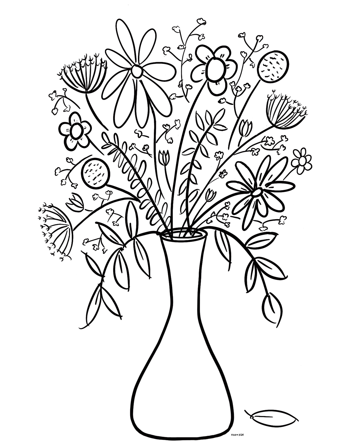 Free Printable Coloring Page Floral Bouquet Live Laugh Rowe