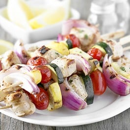 Enjoy these delicious Lemon-Basil Chicken Kebabs with Vegetables! Coming in at only 1 point per kebab on WW -- you'll certainly be enjoying a few. Recipe at livelaughrowe.com
