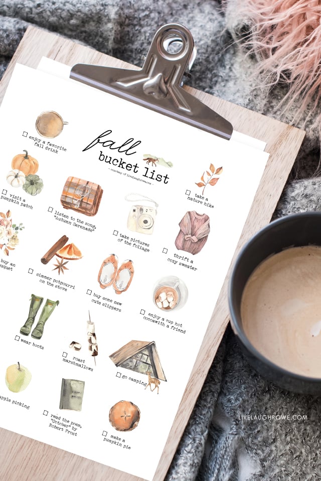 Fall Bucket List - Ideas + Printable Bucket List - Dear Creatives