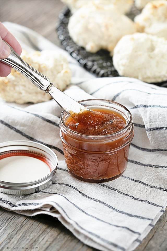 Small Jar of Apple Butter with Spreading Knife