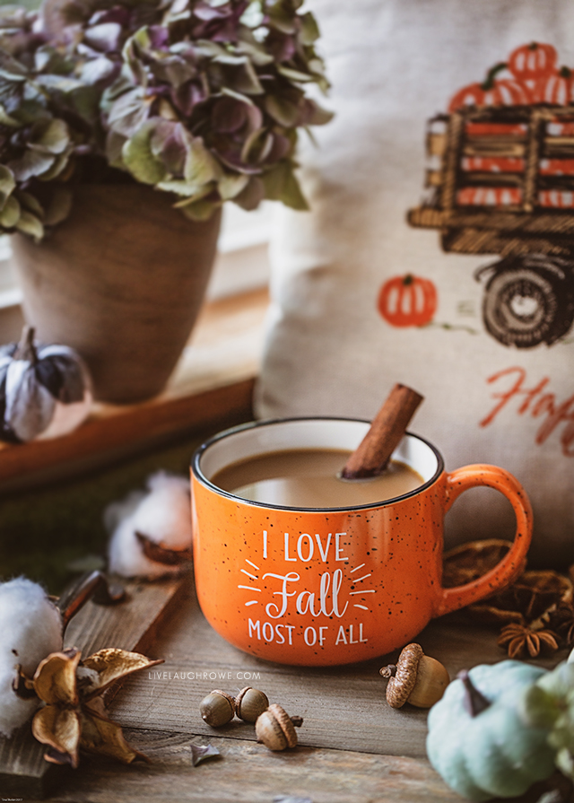 Fall Vignette with Coffee Mug 