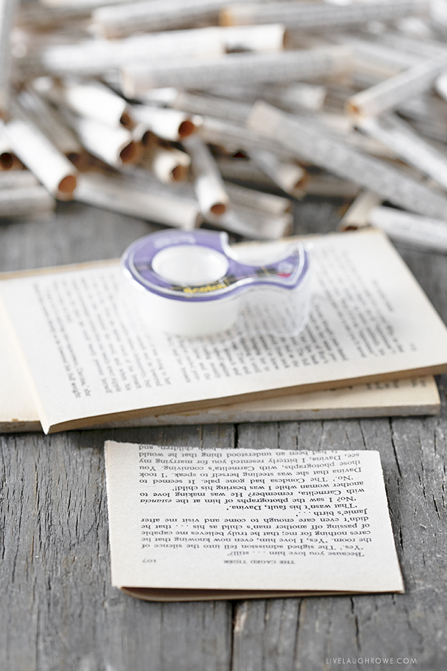 Supplies for Halloween Wreath made from Book Pages