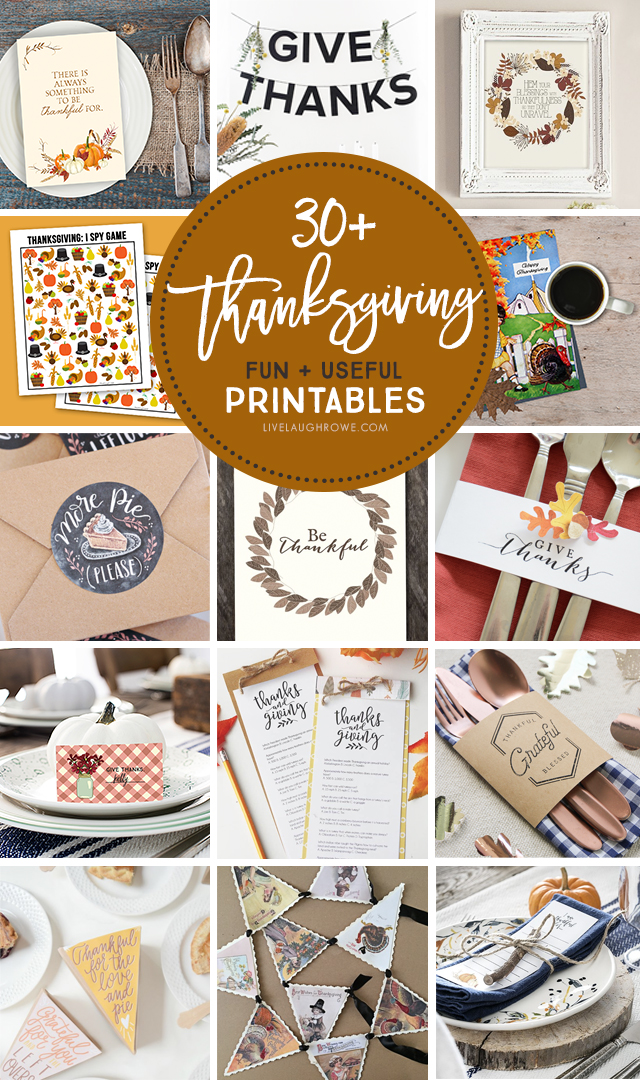 Printables for Thanksgiving Collage