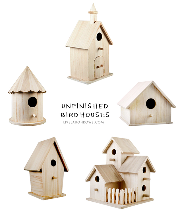 Unfinished birdhouses