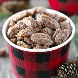 Snack Bowl of Slow Cooker Candied Pecans