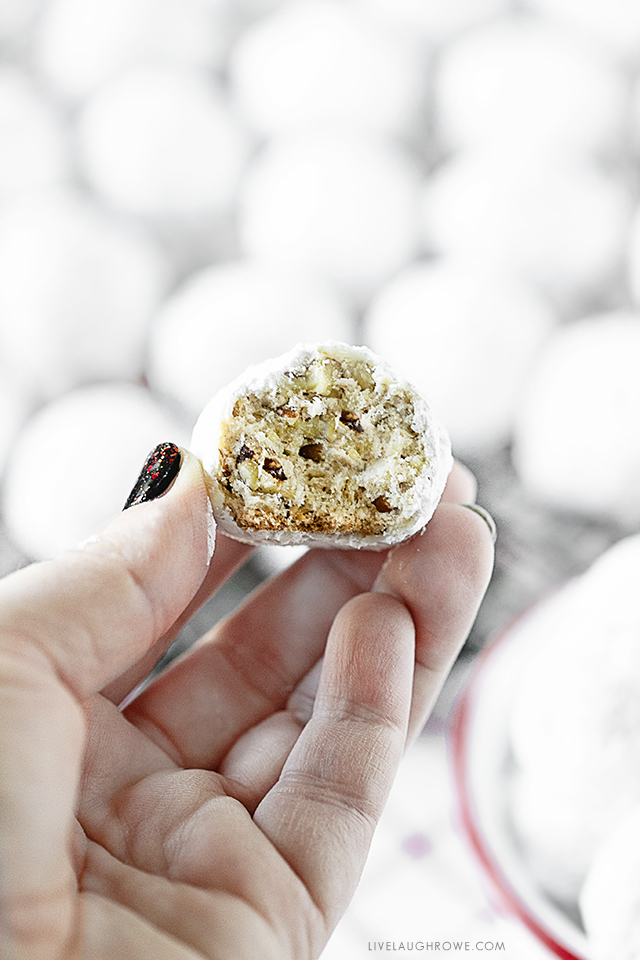 Inside of a Snowball Cookie