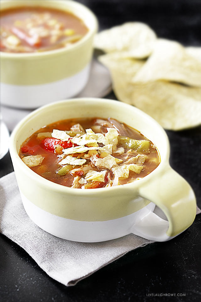 Chicken Tortilla Soup with Tortilla Chips