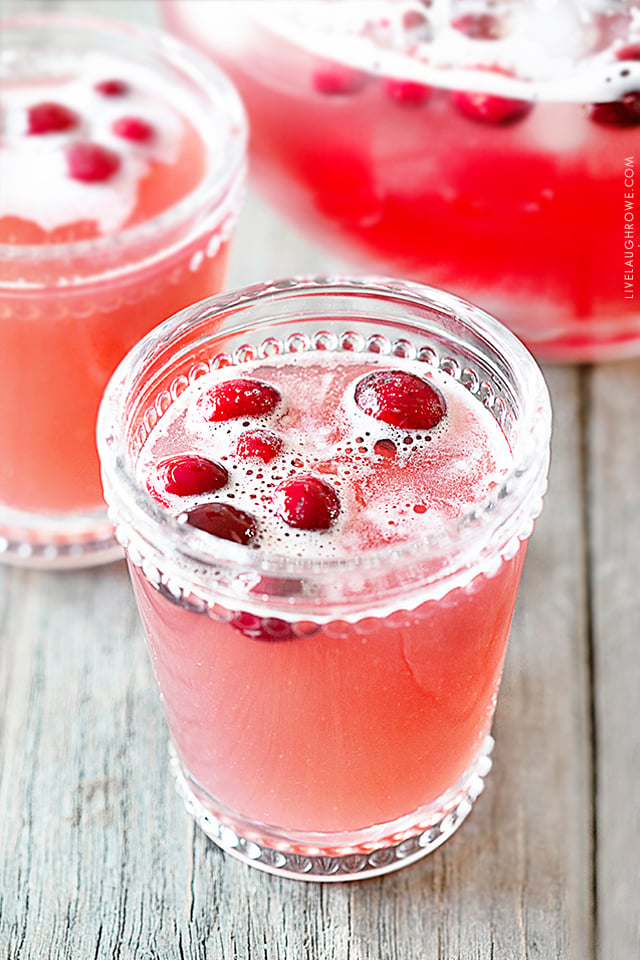 Beverage Garnished with Cranberries